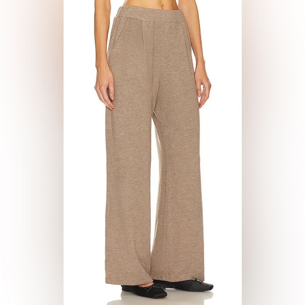 Bobi Los Angeles Wide Leg Pants in Muted Heathered Taupe - Size Medium